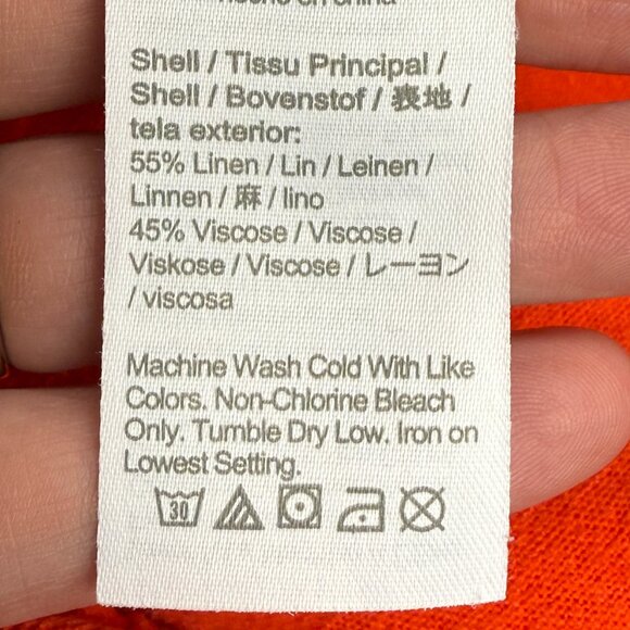 EUC Women's J. CREW Orange‎ Linen Drawstring 3" Shorts | Size XL - Picture 6 of 7